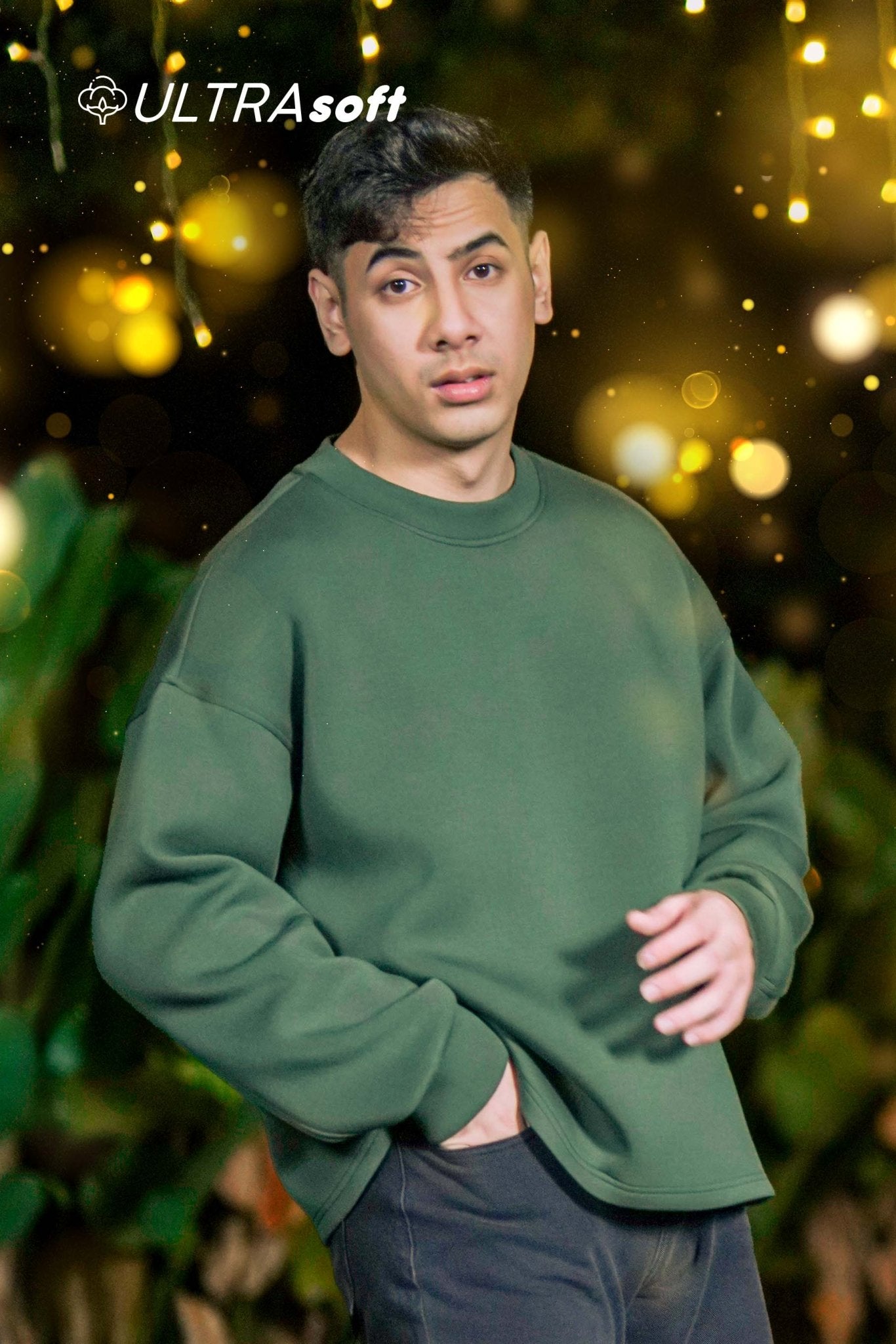 ULTRAsoft Men Marshmallow Sweatshirt Emerald Green - Umbi