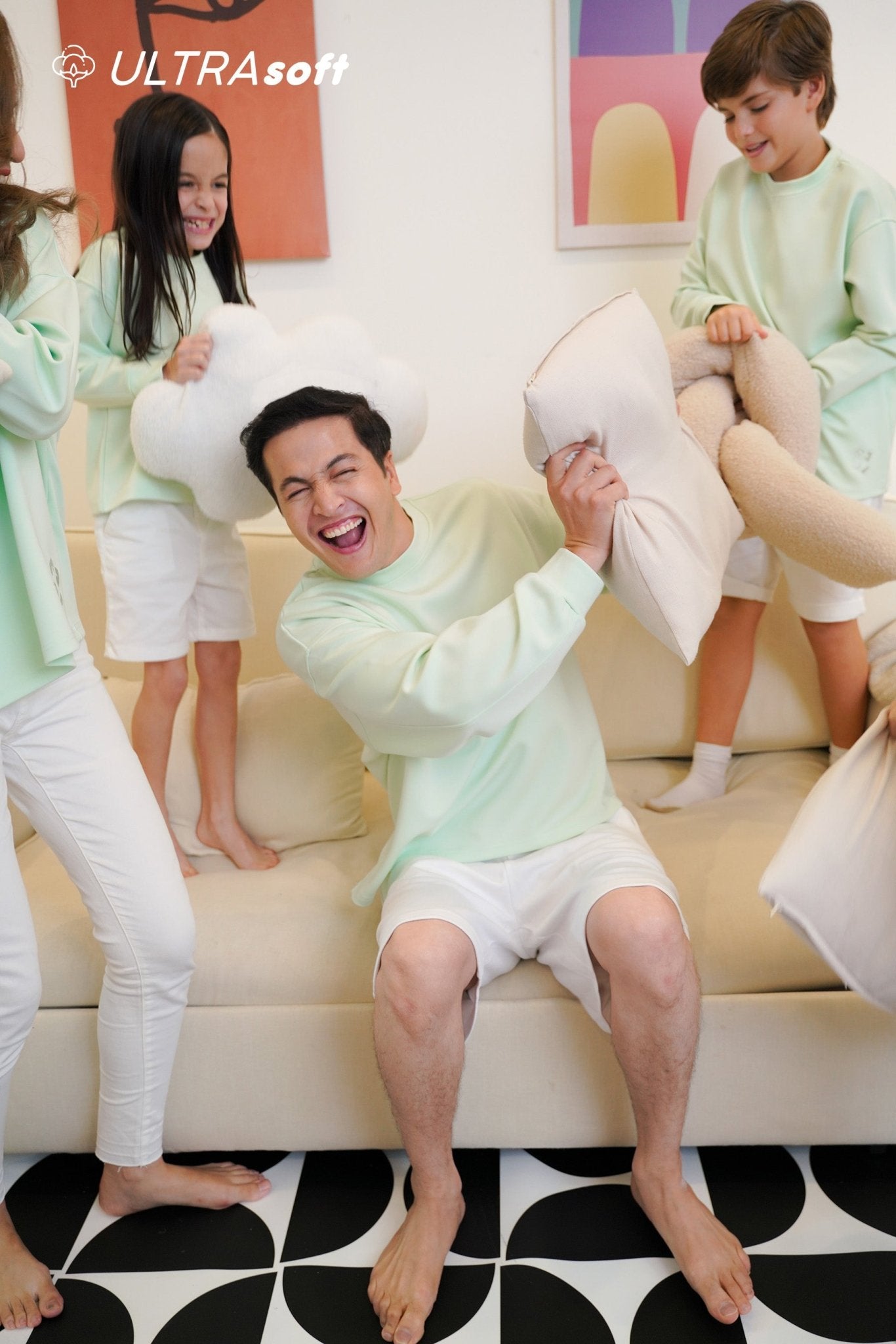 ULTRAsoft Men Marshmallow Sweatshirt Mint Green - Umbi