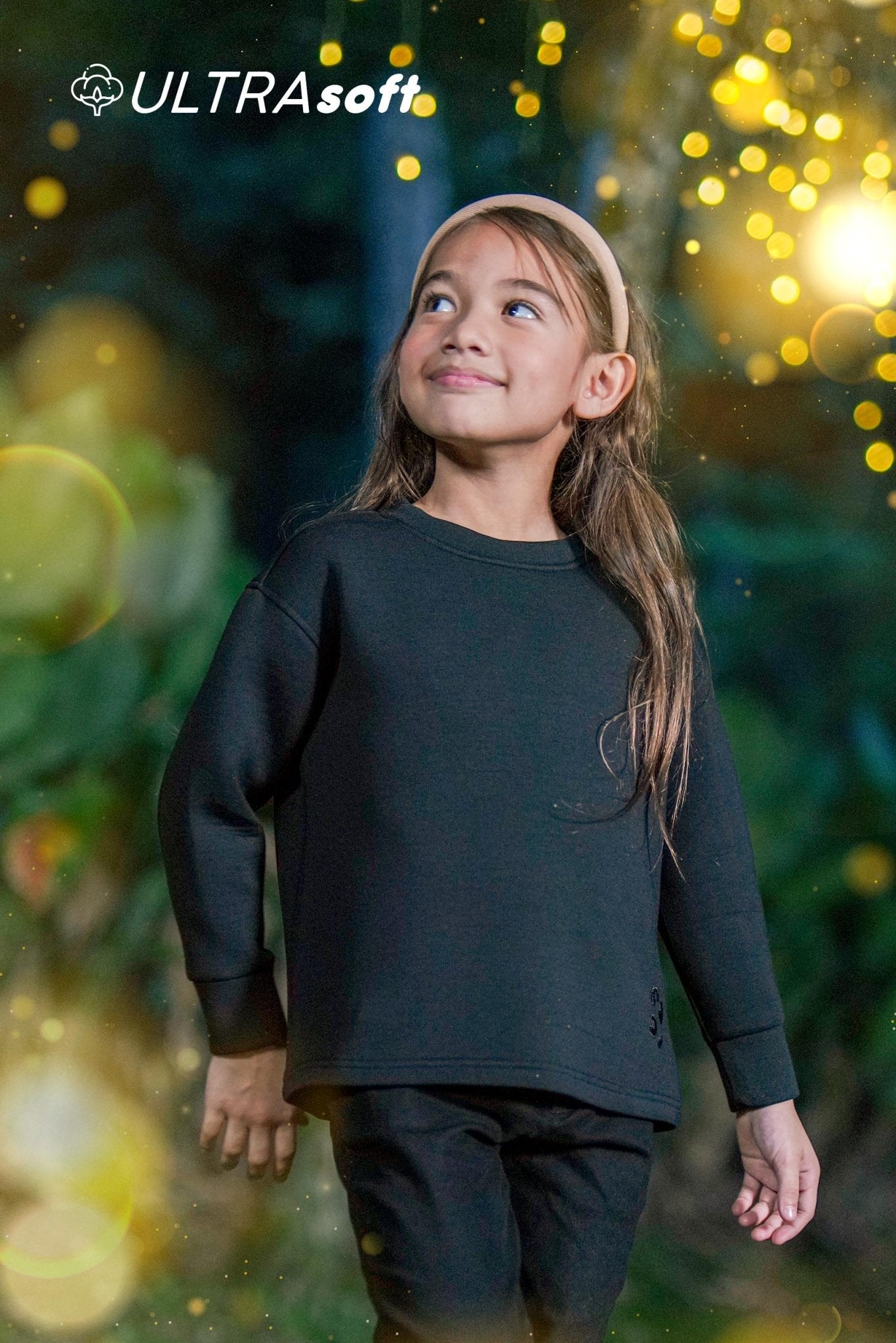ULTRAsoft Unisex Kid Marshmallow Sweatshirt Black - Umbi