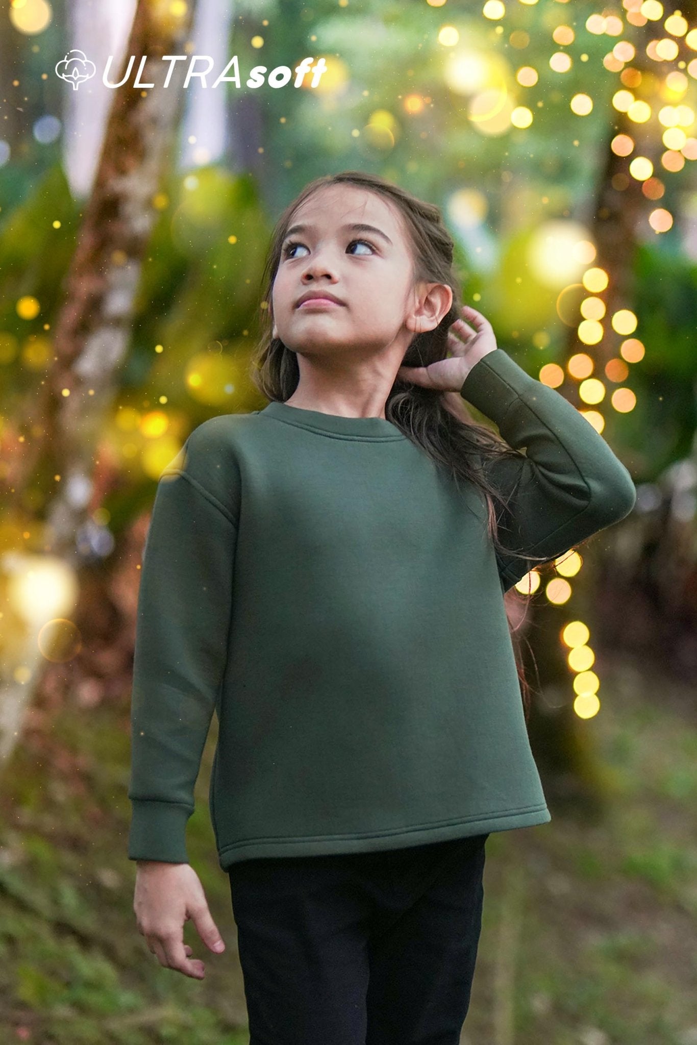 ULTRAsoft Unisex Kid Marshmallow Sweatshirt Emerald Green - Umbi