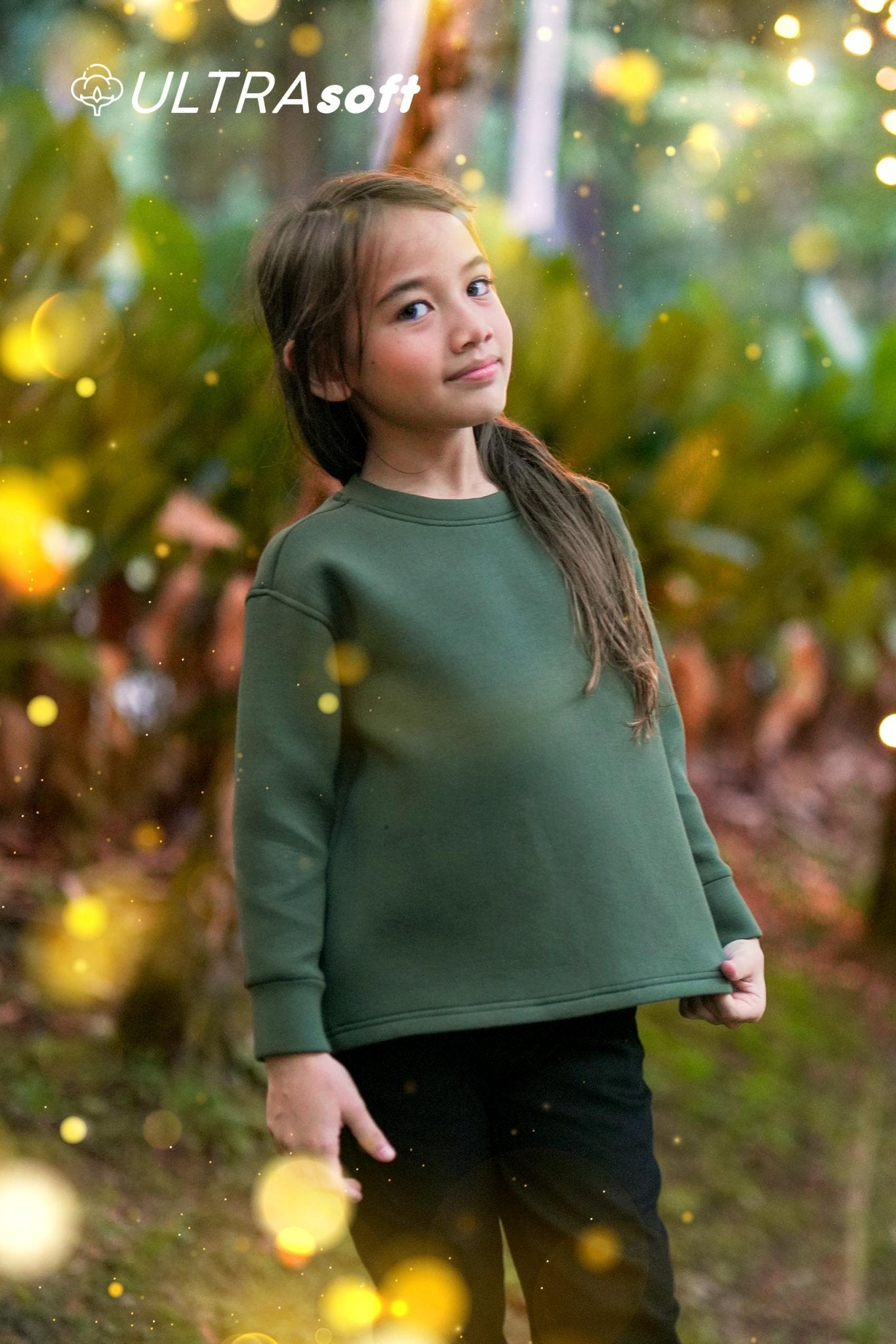 ULTRAsoft Unisex Kid Marshmallow Sweatshirt Emerald Green - Umbi