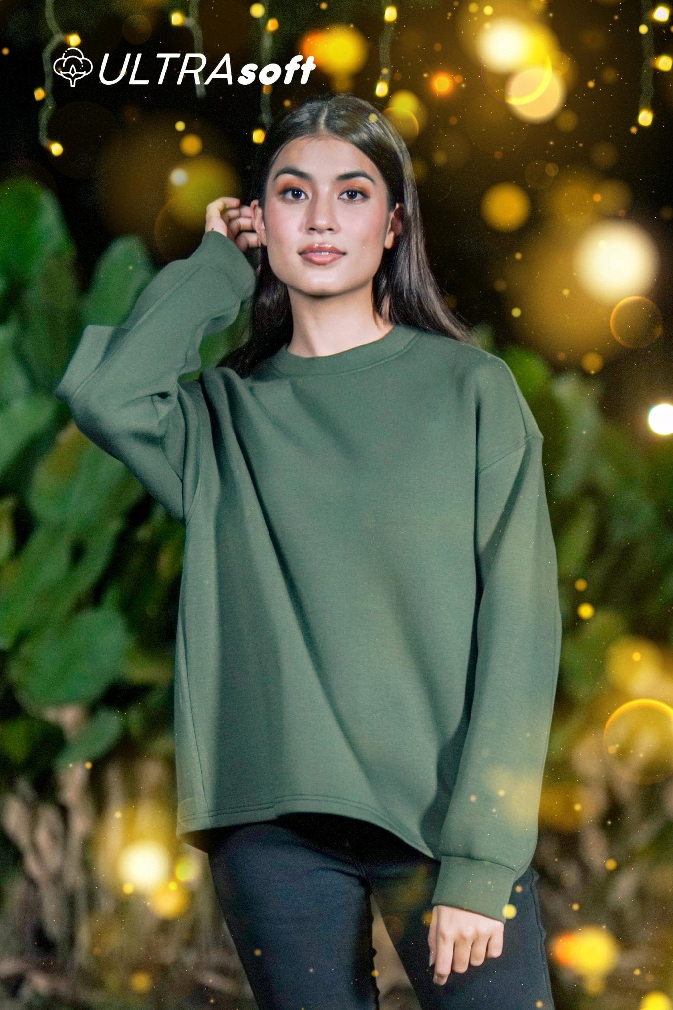 ULTRAsoft Women Marshmallow Sweatshirt Emerald Green - Umbi