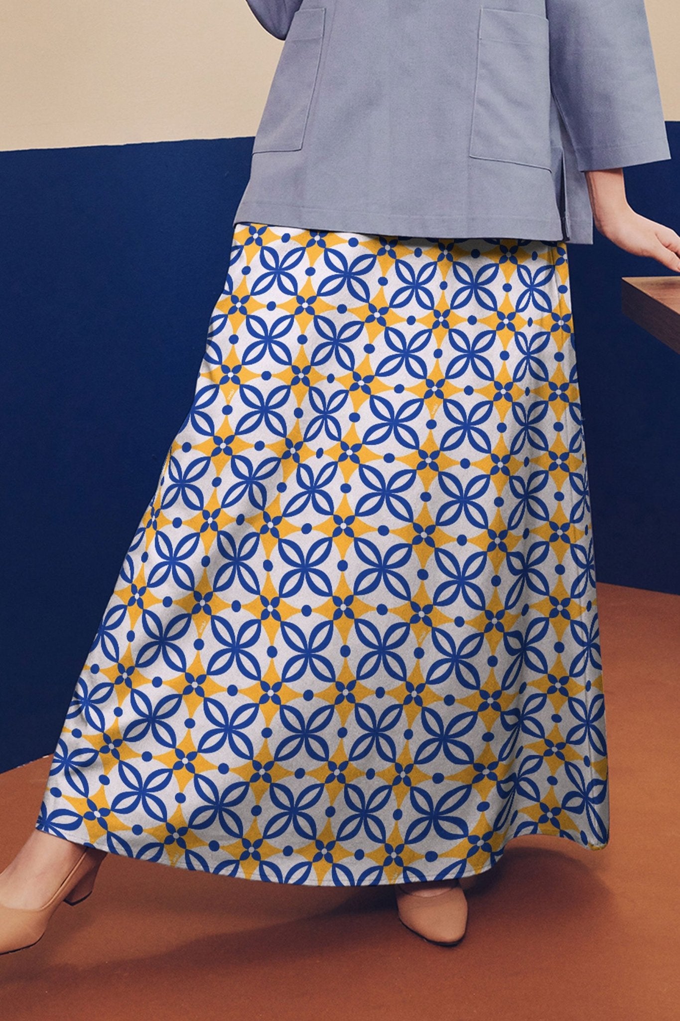 Women Flare Skirt Popcorn Print - Umbi