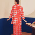 Women Mandarin Collar Kurung Blouse Bubblegum Print - Umbi