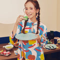 Women Mandarin Collar Kurung Blouse Jellybean Print - Umbi