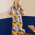 Women Pair Pockets Boxy Blouse Jellybean Print - Umbi