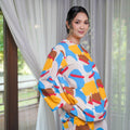 Women Pair Pockets Boxy Blouse Jellybean Print - Umbi