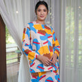 Women Pair Pockets Boxy Blouse Jellybean Print - Umbi