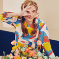 Women Pair Pockets Boxy Blouse Jellybean Print - Umbi