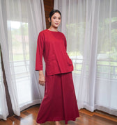 Women Pair Pockets Boxy Blouse Red - Umbi