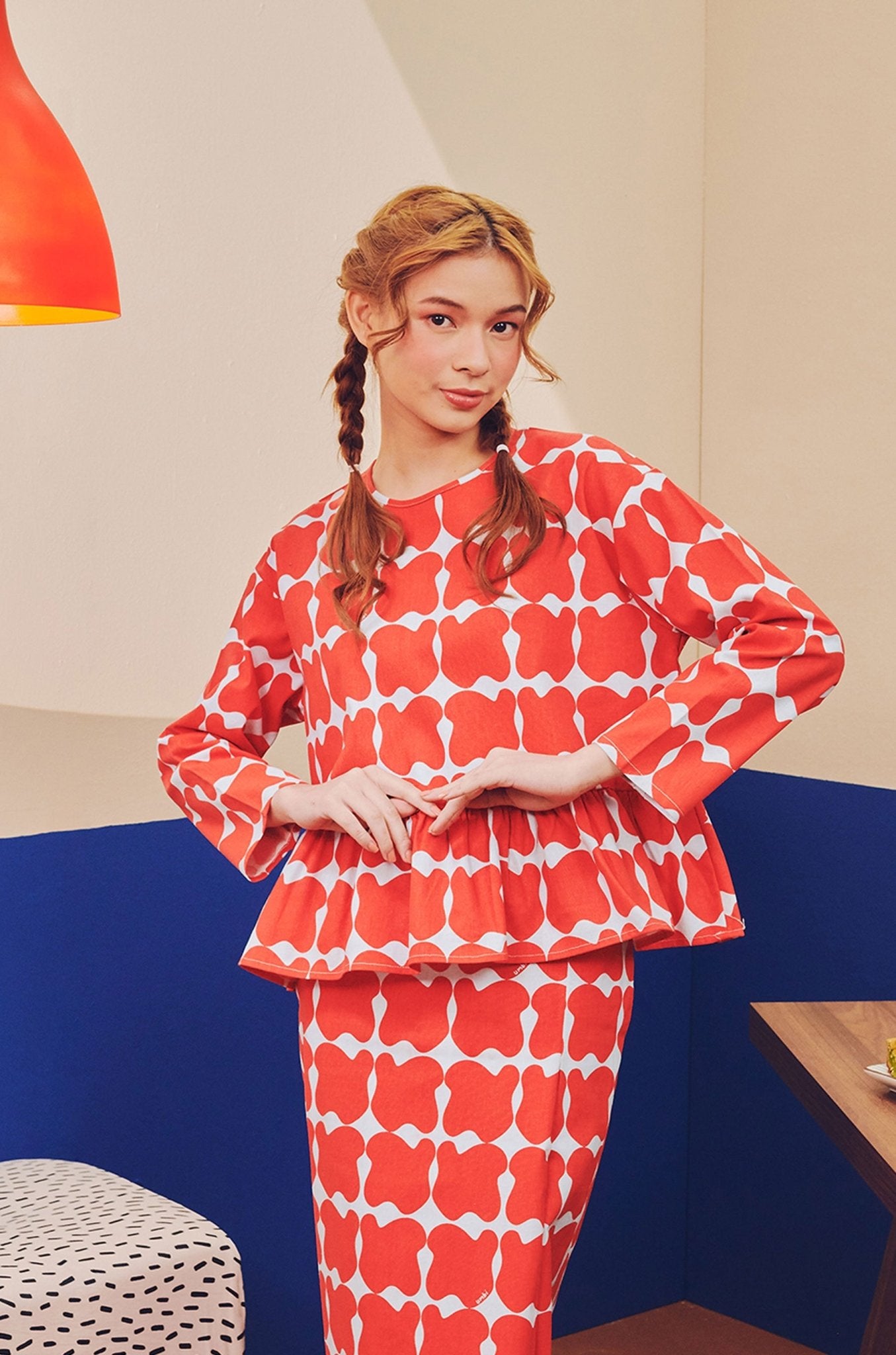 Women Petit Ruffle Blouse Bubblegum Print - Umbi