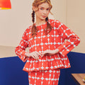 Women Petit Ruffle Blouse Bubblegum Print - Umbi
