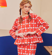 Women Petit Ruffle Blouse Bubblegum Print - Umbi