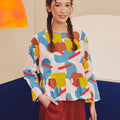 Women Petit Ruffle Blouse Jellybean Print - Umbi