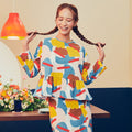 Women Petit Ruffle Blouse Jellybean Print - Umbi