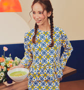 Women Petit Ruffle Blouse Popcorn Print - Umbi