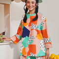 baju raya family sedondon adult women boxy blouse fruit punch print