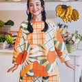 baju raya family sedondon adult women boxy blouse sunflower print