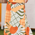 baju raya family sedondon adult women folded skirt sunflower print