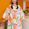 baju raya family sedondon adult women long kurung blouse fleur print 