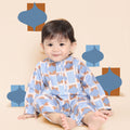 baby jumpsuit checked blue print