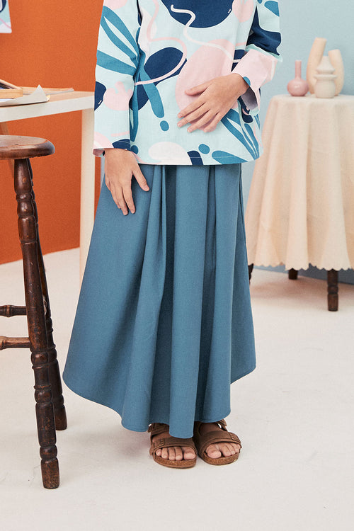 The Arte Girl Teacup Skirt Steel Blue