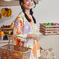 At The Market Collection Women Boxy Blouse Fleur Print - Umbi