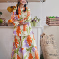 At The Market Collection Women Boxy Blouse Fleur Print - Umbi