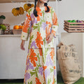 At The Market Collection Women Boxy Blouse Fleur Print - Umbi