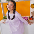 At The Market Collection Women Boxy Blouse Lilac - Umbi