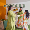 At The Market Collection Women Boxy Blouse Lime Green - Umbi