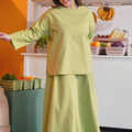 At The Market Collection Women Boxy Blouse Lime Green - Umbi