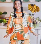 At The Market Collection Women Boxy Blouse Sunflower Print - Umbi