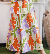 At The Market Collection Women Flare Skirt Fleur Print - Umbi
