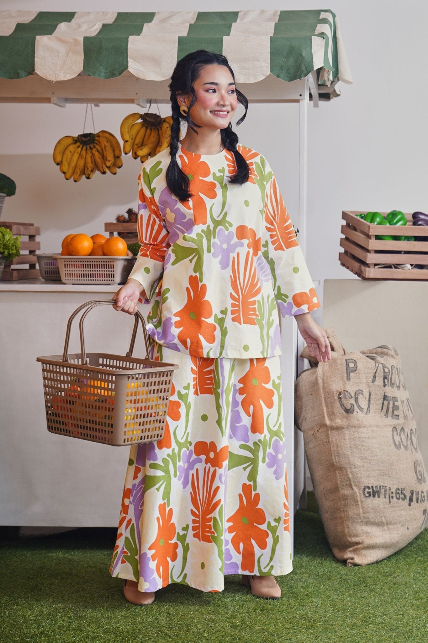 At The Market Collection Women Flare Skirt Fleur Print - Umbi