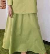 At The Market Collection Women Flare Skirt Lime Green - Umbi