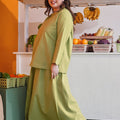 At The Market Collection Women Flare Skirt Lime Green - Umbi