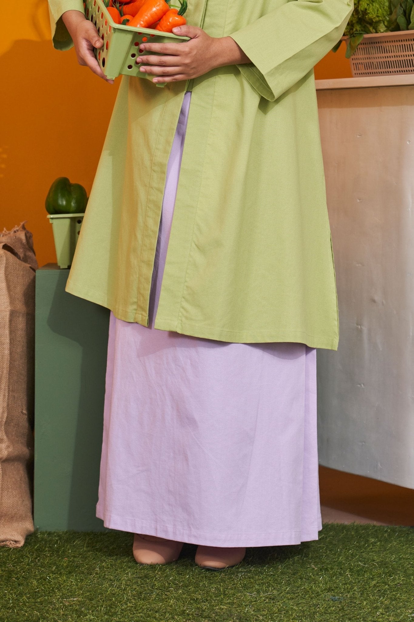 At The Market Collection Women Folded Skirt Lilac - Umbi