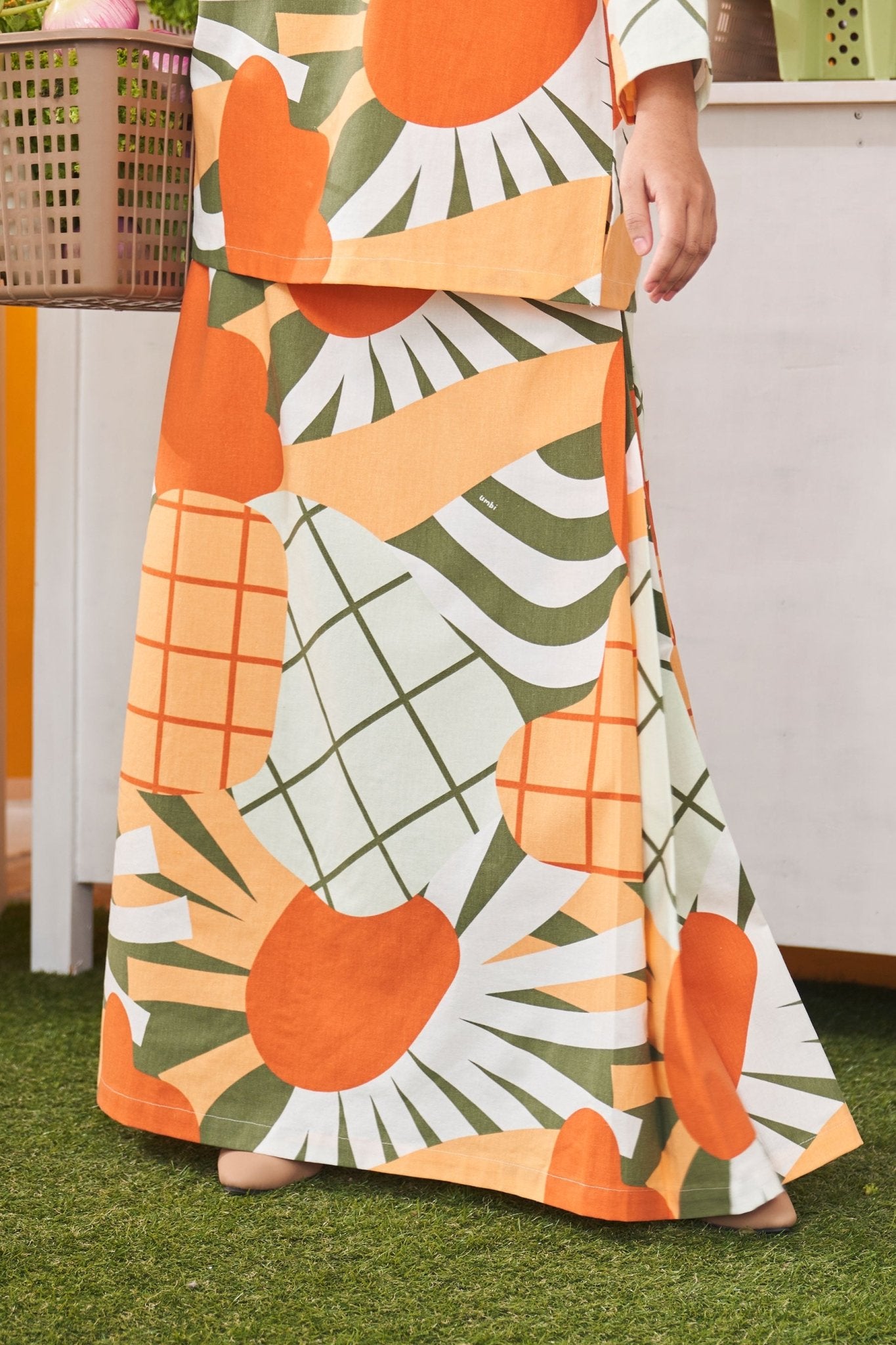 At The Market Collection Women Folded Skirt Sunflower Print - Umbi