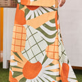 At The Market Collection Women Folded Skirt Sunflower Print - Umbi