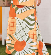 At The Market Collection Women Folded Skirt Sunflower Print - Umbi