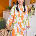 At The Market Collection Women Long Kebaya Blouse Fleur Print - Umbi