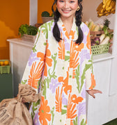 At The Market Collection Women Long Kebaya Blouse Fleur Print - Umbi