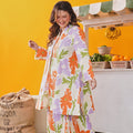 At The Market Collection Women Long Kebaya Blouse Fleur Print - Umbi