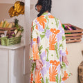 At The Market Collection Women Long Kebaya Blouse Fleur Print - Umbi