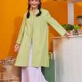 At The Market Collection Women Long Kebaya Blouse Lime Green - Umbi