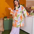 At The Market Collection Women Long Kurung Blouse Fleur Print - Umbi