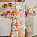 At The Market Collection Women Long Kurung Blouse Fleur Print - Umbi