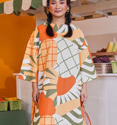 At The Market Collection Women Long Kurung Blouse Sunflower Print - Umbi