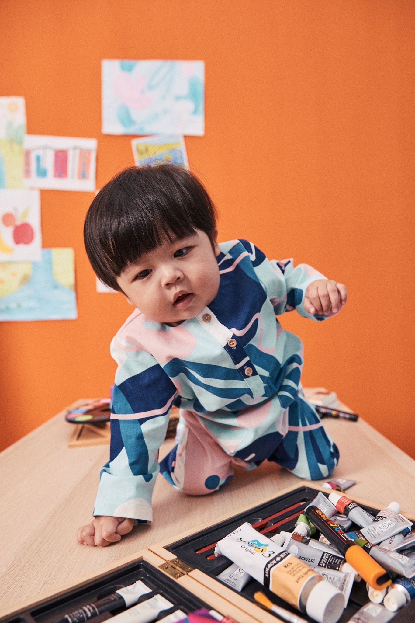 The Arte Baby Jumpsuit Monet Print - Umbi